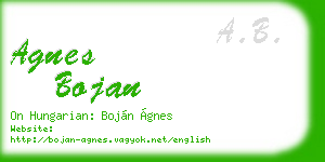 agnes bojan business card