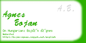 agnes bojan business card
